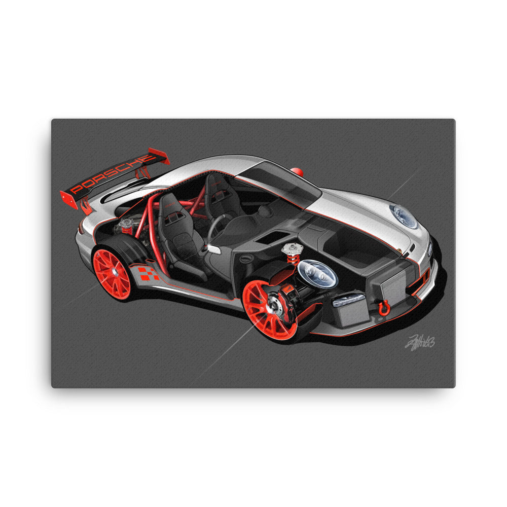 PORSCHE 911 GT3 RS N.02 - CUTAWAY - DETROIT AUTO ART