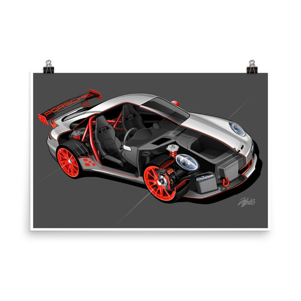PORSCHE 911 GT3 RS N.02 - CUTAWAY - DETROIT AUTO ART